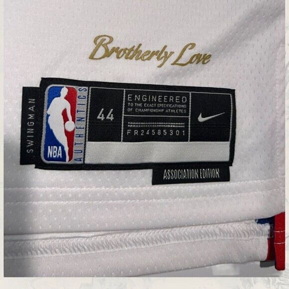 Nike Swingman White Philadelphia 76ers Dri Fit Harden Jersey Men’s Size Medium - Picture 3 of 5